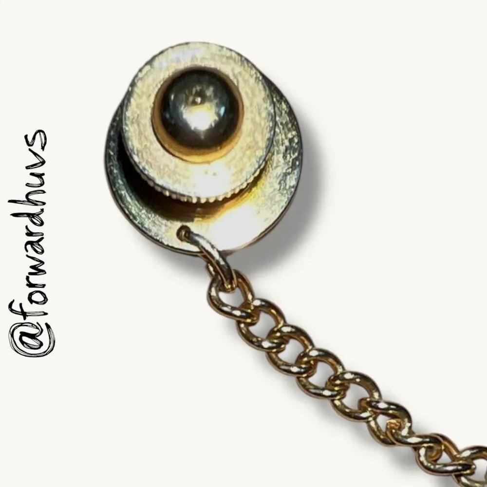 Black Longevity Symbol Tie Tack with Chain